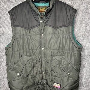 Howler Brothers Olive Green Quilted Vest with Black Yoke